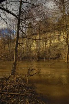 Spring river in the Russian outback Stock Photos