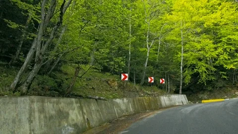 Spring road in mountains 스톡 동영상 76004147