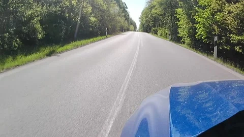 Spring road ride on local road of Krupina basin, central Slovakia. Video stock 334509761
