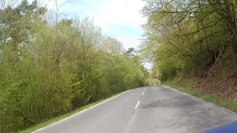Spring road ride through forested area, upland of Myjava region 库存影片 334511160
