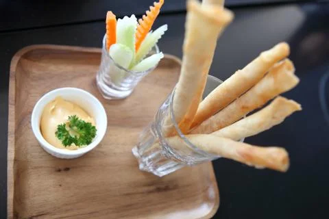 Spring roll also known as egg roll Stock Photos