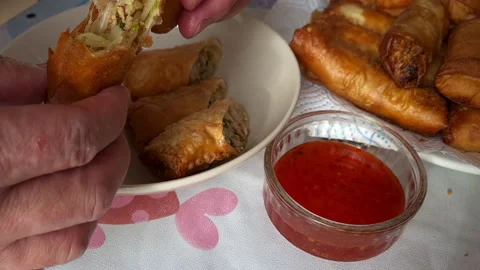 Spring roll fillings. Stock Footage 169949025
