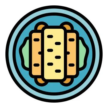 Spring roll food icon vector flat Stock Illustration