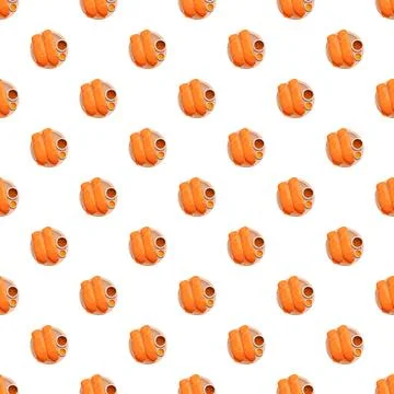 Spring roll food pattern repeating on white background Stock Illustration