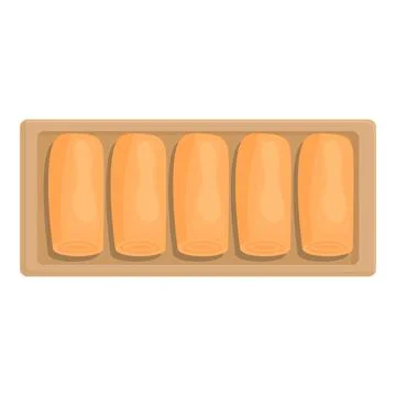 Spring roll icon cartoon vector. Food cuisine Stock Illustration