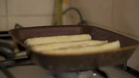 Spring roll, Tük or arab pastry. pan fried delicious dough pastries Stock Footage 246595047