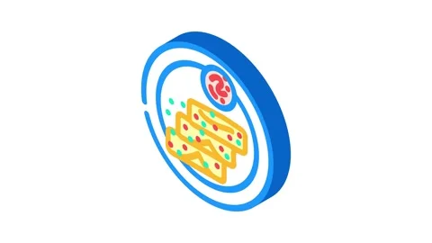 Spring rolls chinese cuisine isometric icon animation Stock Footage 327280558