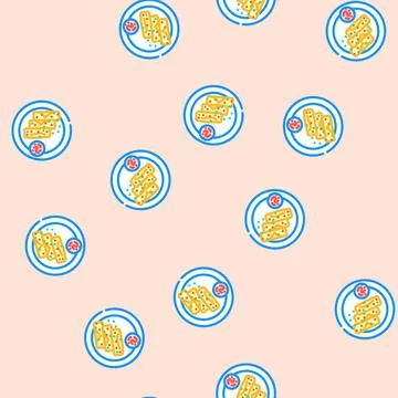 Spring rolls chinese cuisine vector seamless pattern 库存插图