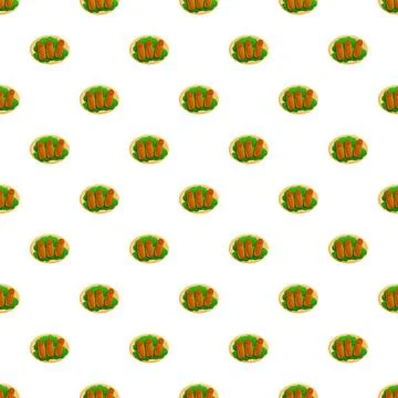 Spring rolls dish seamless pattern background Illustrazione stock