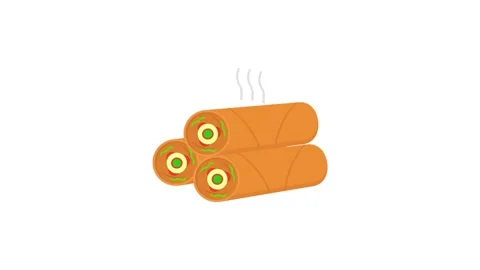 Spring Rolls icon animation for motion graphics. Foods and Drinks Icons Stock Footage 148047794
