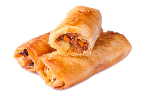 Spring rolls isolated Stock Photos