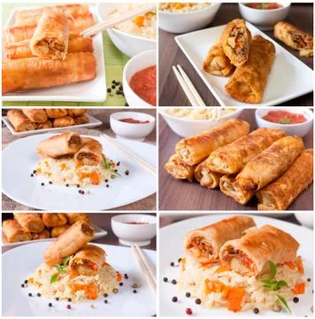 Spring rolls Stock Photos