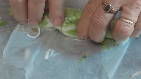 Spring rolls roll processing, Asia Stock Footage 70375432