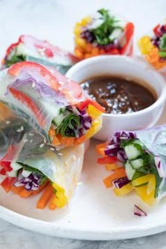 Spring rolls with vegetables Stock Photos