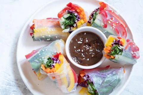 Spring rolls with vegetables Stock Photos