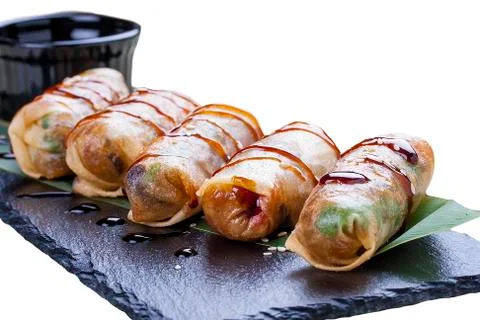Spring rolls with vegetables Stock Photos