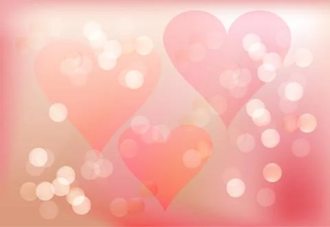 Spring romantic background in pink with hearts Stockillustratie