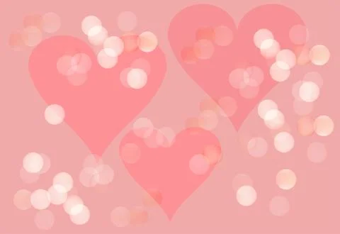 Spring romantic background in pink with hearts Illustrazione stock