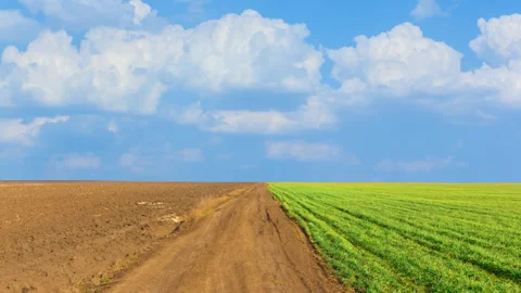 Spring rural landscape time lapse scene Stock Footage 263913823