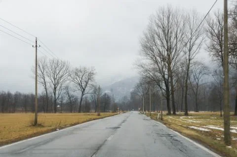 Spring rural road. Foto stock