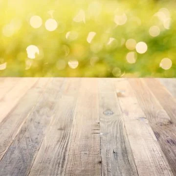 Spring rustic background with green bokeh Stock Photos