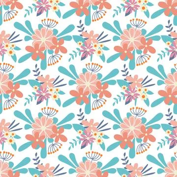 Spring rustic floral seamless pattern イラスト素材