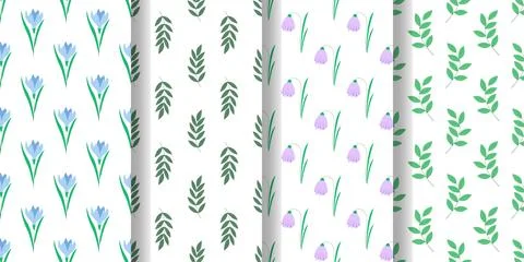 Spring rustic seamless pattern set Stock Illustration
