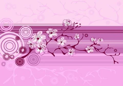 Spring sakura blossom vector background Stock Illustration