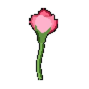 Spring sakura cherry blossom pixel art vector illustration Stock Illustration