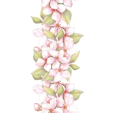 Spring Sakura flowers seamless pattern Stock Illustration