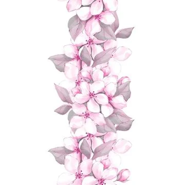 Spring Sakura flowers seamless pattern Stock-Illustration