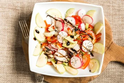 Spring salad with radish and celery Stock Photos