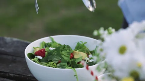 Spring salat serving Stock Footage 54544641