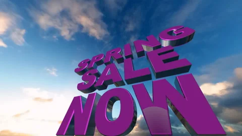 Spring Sale 3D Text Over Dramatic Sky Promotion Discount and  Announcement Stock Footage 329448260