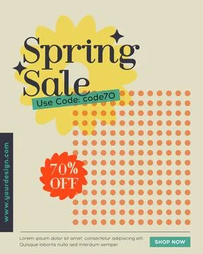 Spring Sale: 70% Off with Code - Modern and Eye-Catching Design Illustrazione stock
