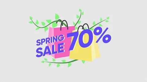 Spring sale animated text Video stock 153251480