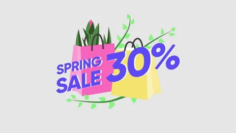 Spring sale animated text Video stock 154336917