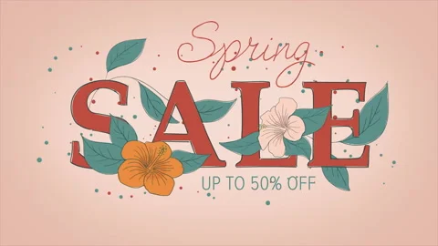 Spring Sale, animation 4K with title and flowers Stock Footage 238824638