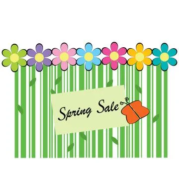 Spring sale background with bar code Stock-Illustration
