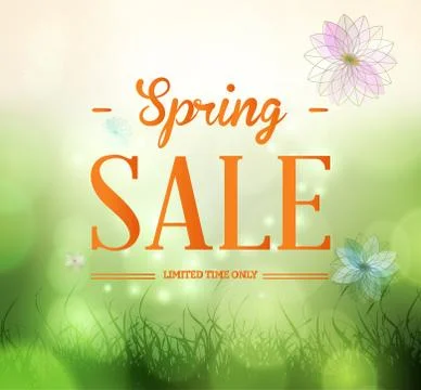 Spring sale background Stock Illustration