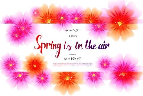 Spring sale background Stock Illustration