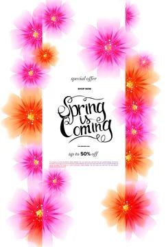 Spring sale background Stock Illustration