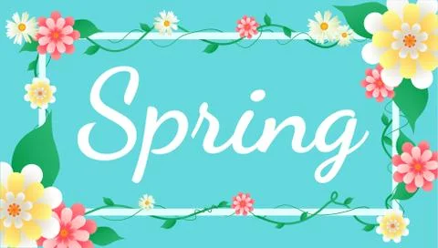 Spring sale background vector with flowers  illustration template or banner Stock Illustration
