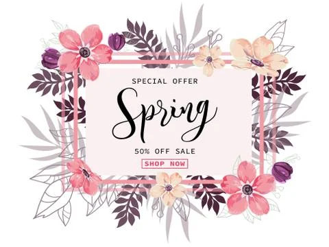 Spring sale background vector illustration. Ilustración de archivo
