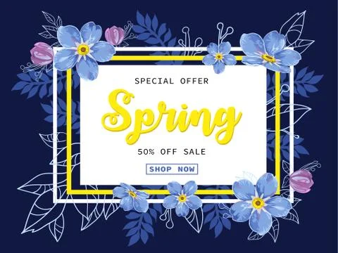 Spring sale background vector illustration. Stock Illustration