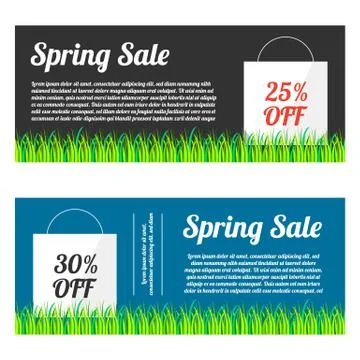 Spring sale banner set Stock Illustration