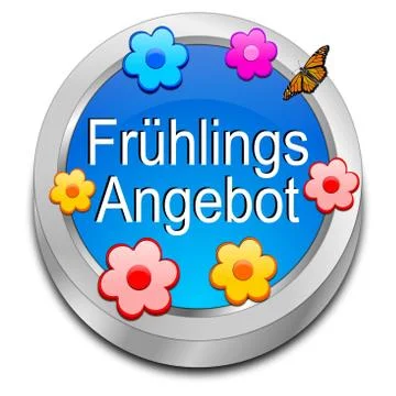 Spring sale button - in german Stock Illustration