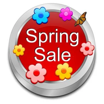 Spring sale button Stock Illustration