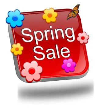 Spring sale button Illustrazione stock