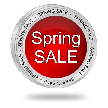 Spring sale button Stock Illustration
